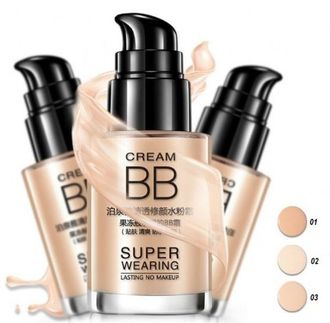 BIOAQUA Легкий корректирующий ВВ крем для лица Super Wearing BB Cream (02 Слоновая кость), 30 мл. 705613