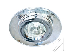 Светильник JCDR G5.3 стекло 8050 круг с гранями серебро