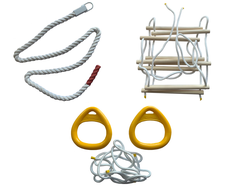 Комплект навесного оборудования для шведской стенки (канат, кольца, лестница)