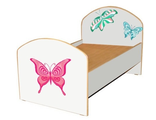 Кровать детская 1 Бабочки розовые/голубые (серия 2)