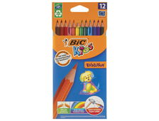 Карандаши цветные BIC &quot;Kids ECOlutions Evolution&quot;, 12 ЦВЕТОВ, пластиковые, европодвес, 82902914 180186