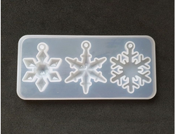 Молд силиконовый 15х6,8х0,9 см "Снежинки"
