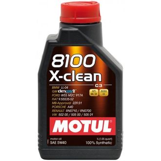 Масло моторное MOTUL 8100 X-Clean C3 5W-40 синтетическое 1 л.