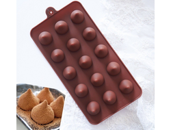 Форма силиконовая для шоколада 15 ячеек 20,5х10,5х2 см (d 2,2см) &quot;Трюфель&quot;