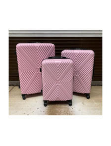 Комплект из 3х чемоданов ABS Х-образный S,M,L розовый