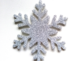 Снежинка из глиттерного фоамирана 5.5 см, цвет серебро