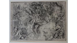 Волович В.М. Цирк. Лев на лошади Бумага, офорт 1986г. 36Х50 (856)- продано