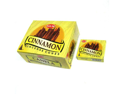 HEM конусные благовония Cinnamon КОРИЦА блок 12 шт.