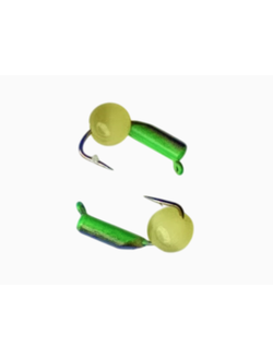 Мормышка вольфр. МАСТИВ 2 чёрный+зелёный, кошачий глаз, 0,4гр. (желтый) арт.428