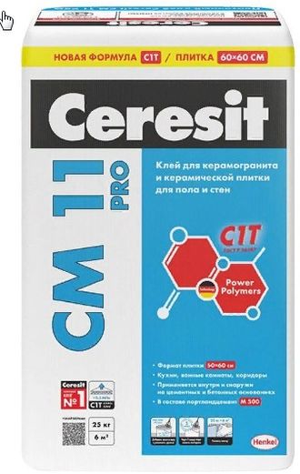 CERESIT СМ 11 PRO Клей для плитки и керамогранита (25 кг.)