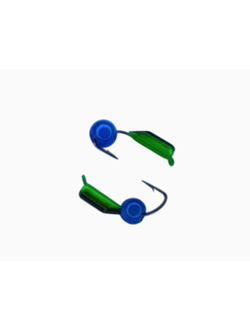 Мормышка вольфр. МАСТИВ Безнасадка 2,5 чёрный+зелёный, кошачий глаз, 0,5гр. (синий) арт.289