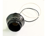 Патрон термостойкий из пластика черный с кольцом цоколь Е14. с проводами