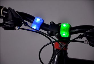 Фонарь велосипедный 2 LED, 3 режима, силиконовый корпус, 2 шт.