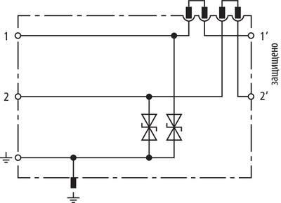 917989	УЗИП двухполюсное в клеммном исполнении DEHNconnect SD2