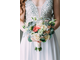 Свадебное платье с атласной юбкой и сверкающим верхом "Бриллиант"