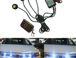Стробоскопы (ходовые огни, ДХО) светодиодные с дистанционным управлением, комплект: 4 линзы, контроллер, пульт