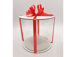 Деревянный Тубус прозрачный, диаметр 26 см высота 30 см