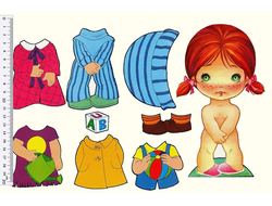 Фетр с рисунком "Куколка с одеждой"