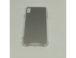 Защитная крышка силиконовая iPhone XS max, акриловое зеркало, серебристая