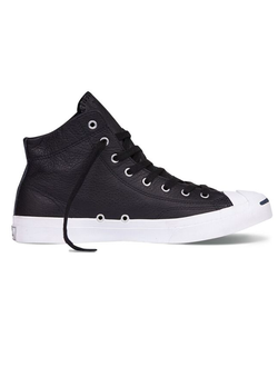 Кеды Converse Jack Purcell leather черные высокие кожаные