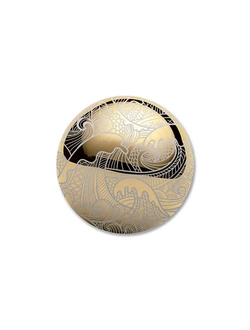 Золото и серебро, глянцевая круглая клипса для штор с рисунком. Производство Россия, Воронеж