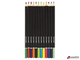 Карандаши цветные BRAUBERG «Artist line», 12 цветов, черный корпус, заточенные, высшее качество. 180539