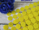 Липучка кружочки №88-3, диаметр 1,5см, самоклейки, цвет желтый, за 10шт - 26р