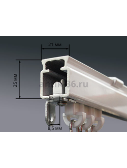 Профиль 099-1 алюминиевый, усиленный, для тяжелых штор