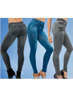 Утягивают и корректируют стильные леджинсы с джинсовым дизайном в трех основных цветах.