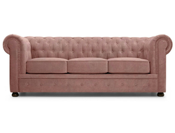 Диван Честер трехместный Velvet Lux 15 розовый