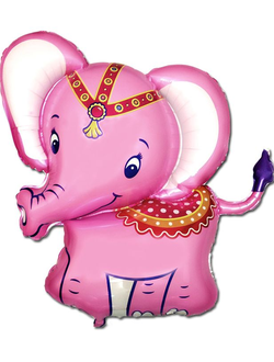 Фольгированная фигура с гелием "Слоник розовый"
