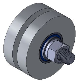 Ролик для ворот металлический d 65mm под полосу . Артикул Р3601