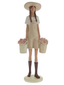 Фигурка декоративная "Девушка - садовница с цветами"