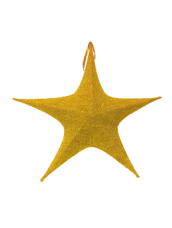Звезда из ткани с блестками, 80 см, золотой