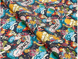 Бумага упаковочная глянцевая "Космос", 70 х 100 см, 1 лист