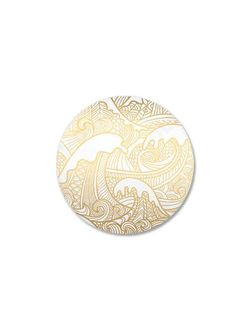 Белое с золотом, магнитный подхват для штор с тонким рисунком. Мелкий опт, продажа в Воронеже