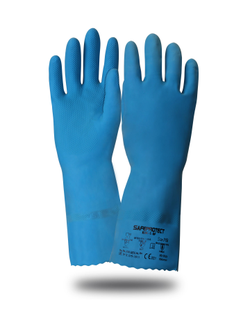 Перчатки "КЩС-1-SP" синие р.S,M, L,XL,XXL (латекс,сл.Silver, т.0,45мм,дл.300мм) уп120