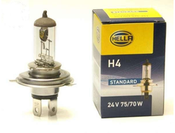 Лампа накаливания HELLA H4 24V 75/70W стандарт 1 шт.