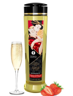 Массажное масло с ароматом клубники и шампанского Romance - 250 мл.