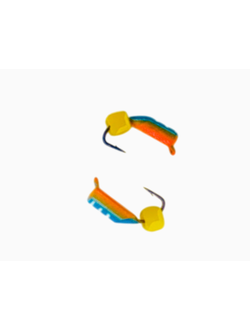 Мормышка вольфр. МАСТИВ Безнасадка 2,5 синий+красный, кубик, 0,55гр. (сырный) арт.556