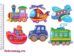 Фетр с рисунком "Транспорт большой"
