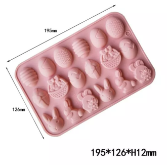 Форма силиконовая для конфет и шоколада 18 ячеек 19х12х1,2 см &quot;Пасха №2&quot;