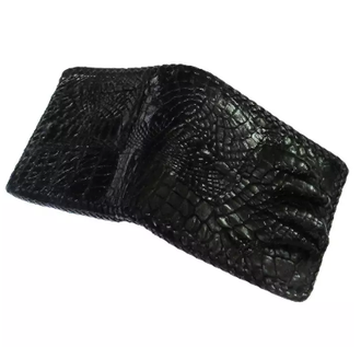 Бумажник из кожи крокодила с лапой (черный)