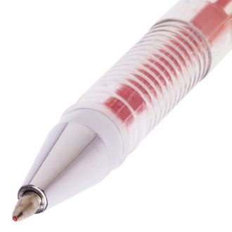 Ручка гелевая BRAUBERG &quot;Zero&quot;, корпус прозрачный, толщина письма 0,5 мм, 141020, красная
