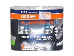 Лампа OSRAM NIGHT BREAKER UNLIMITED H11 12V 55W 2 шт. в пласт.коробке