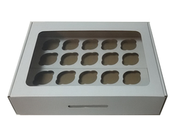 Коробка на 20 капкейков с окном, 43*34*10 см, Белая