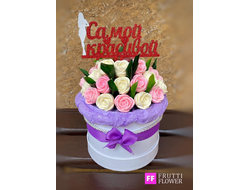 Купить букет из шоколадных роз №8 в шляпной коробке в Ростове-на-Дону | FRUTTI FLOWER