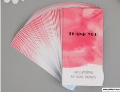 Наклейка "Спасибо" розовая набор 50 шт 10х5 см
