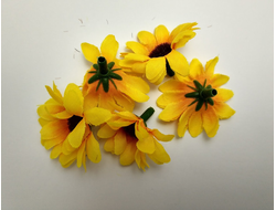 Головки цветов "подсолнух", размер 4 см, цена за 1 шт