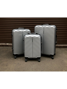 Пластиковый чемодан  Баолис серый размер S
